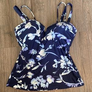 Athleta Tankini 🌸 Navy Floral Medium